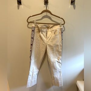 Tory Burch with side detail beige jeans